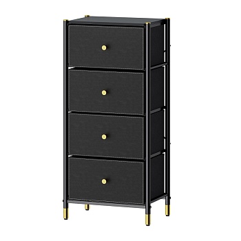 COMMOD classic 4F-4D-BLACK/GOLD-46x30x99 комод-пенал