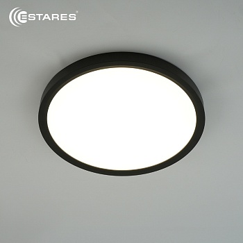 Cветодиодный светильник ROUND 28W R-300x25-BLACK/WHITE-220-IP44, 4000K