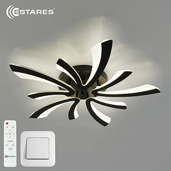 Управляемая светодиодная люстра  ALESSIA 100W 5V-IRC-600x600x70-BLACK/WHITE-220-IP20